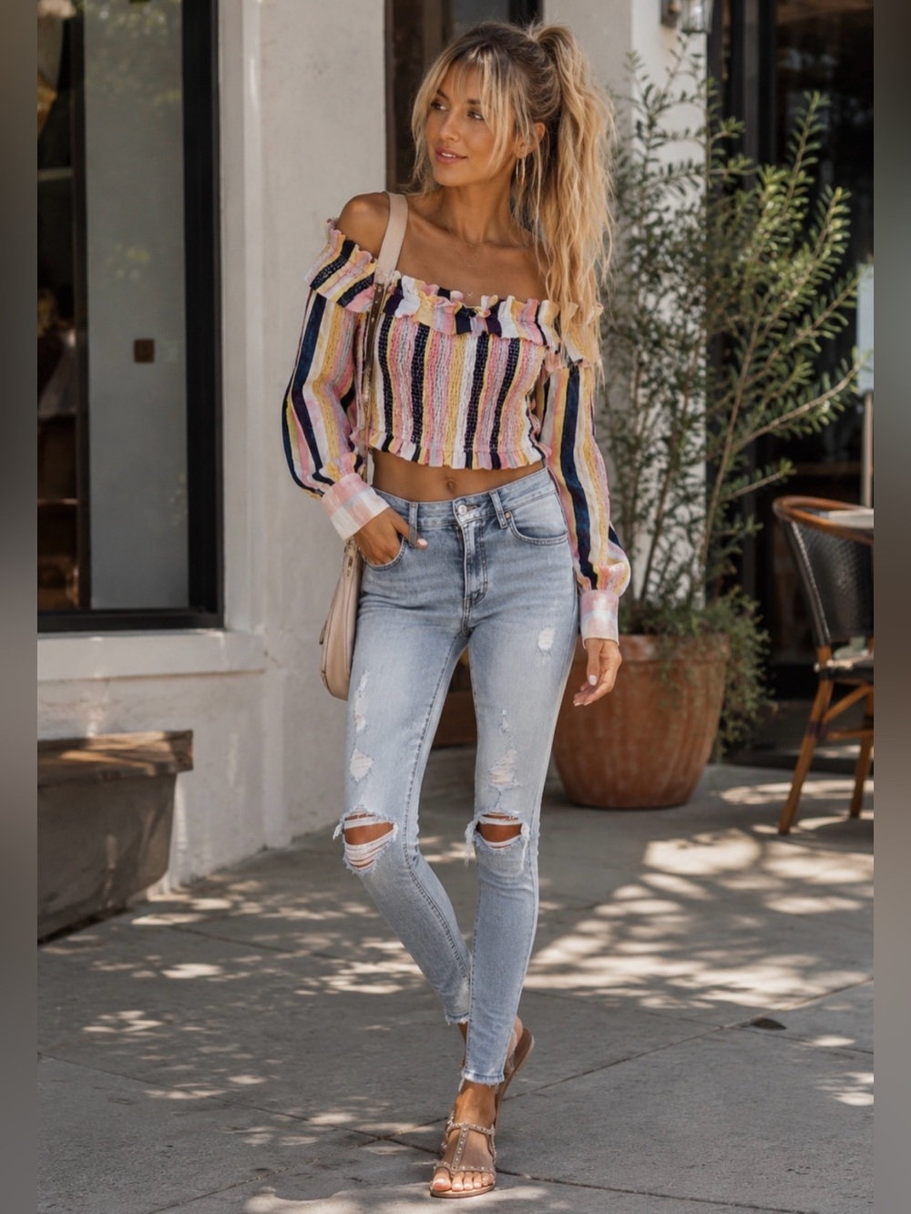 NWOT Revolve Sample Majorelle Celeste Striped Top